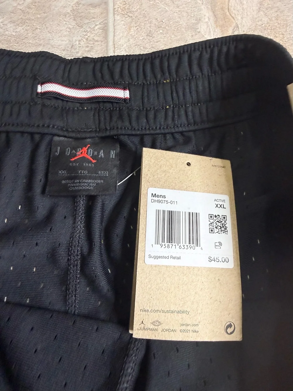Air Jordan Dri Fit Shorts Mens Size XXL Black Basketball DH9075-011 NWT
